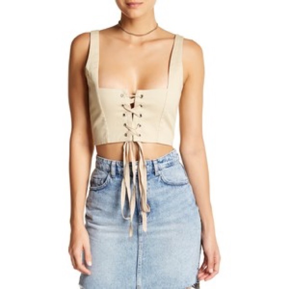 dance&marvel Tops - Dance&Marvel lace up bodice corset crop top